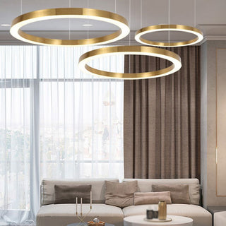 Arisha Suspension Anneau Moderne, Métal/Acrylique, Dorée, Salon