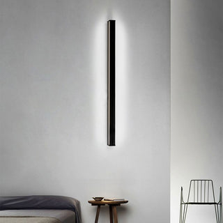 Ray Applique Murale Linéaire Miroir Minimaliste, Métal/Acrylique, Noir, Salon