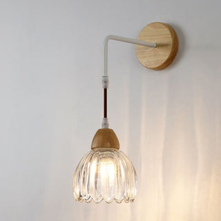 Arisha Applique Murale Fleur Moderne, Bois/Verre, Bois, Cuisine/Couloir