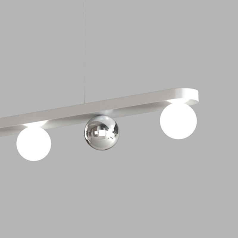 Valentina Suspension Linéaire Moderne Métal/Acrylique Blanc/Argent Chambre à Coucher