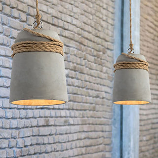 Arisha Luminaires Suspensions Cylindre Industriel Métal/Ciment Gris Chambre/Salon