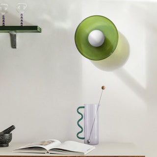Sominex Plafonnier Dôme Moderne. Verre/Métal. Blanc/Vert/Orange. Salon-Luire