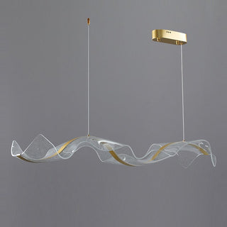 Lavorix Luminaires Suspensions Vague Moderne Métal/Acrylique Blanc/Doré Salon-Luire