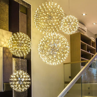Arisha Suspension Feu Artifice Art Déco Abat Jour Orbite