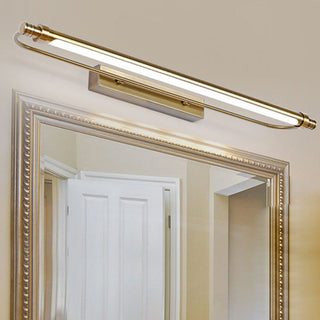 Arisha Applique Murale LED Minimaliste Linéaire, Métal/Acrylique, Or, Salle de Bain