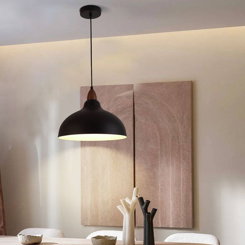 Valentina Suspension Bol Moderne, Métal, Noir/Blanc, Salon