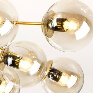 Valentina Suspension Multi Retro, Metal/Verre, Noir/Or, Salon
