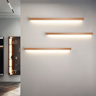 Vominex Applique Murale Miroir Linéaire Minimaliste Bois Salon-Luire