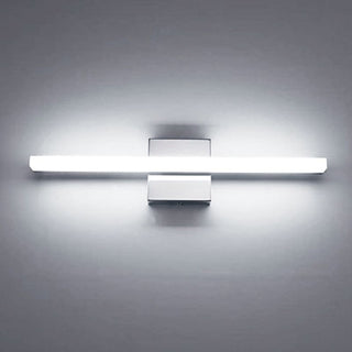 Ray Applique Murale LED Linéaire/Rectangulaire, Métal/Acrylique, Noir/Argent, Salle de Bain