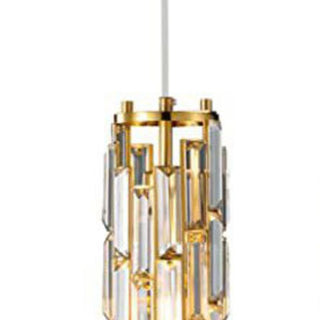 Kristy Suspension Cylindre/Multi Cristal, Métal/Cristal, Doré/Noir, Salon