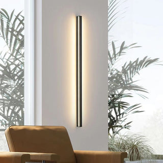 Ray Applique Murale Linéaire Miroir Minimaliste, Métal/Acrylique, Noir, Salon