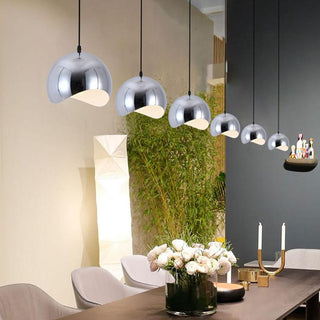 Arisha Luminaires Suspensions Dôme Moderne Métal Noir/Rose Rouge/Chromé Salon