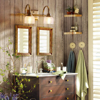 Arisha Applique Murale Bol Vintage, Métal/Verre, Laiton, Salle de Bain