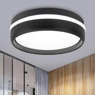 Arisha Plafonnier Rond Moderne, Métal, Noir/Gris, Salon