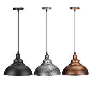 Arisha Rétro Industrielle LED Suspension Noir Blanc Gris Métal Salle à manger