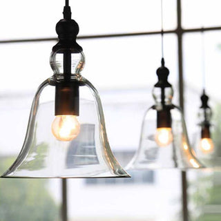 Arisha Industrielle Vintage LED Suspension Clair Métal/Verre Salle à manger