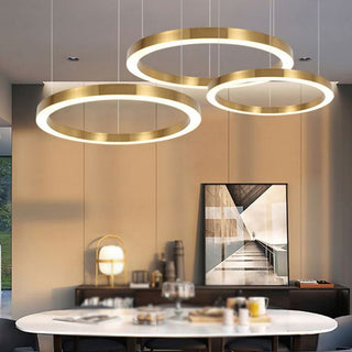 Arisha Suspension Anneau Moderne, Métal/Acrylique, Dorée, Salon