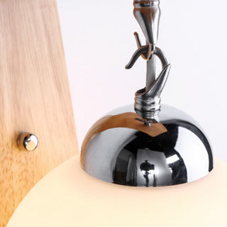 Muto Applique Globe Scandinave, Bois/Verre/Métal, Beige, Salon