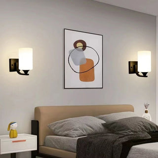 Tiffany Applique Murale Miroir Cylindrique Moderne, Verre/Métal, Noir/Chromé, Salon