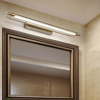 Arisha Applique Murale LED Minimaliste Linéaire, Métal/Acrylique, Or, Salle de Bain