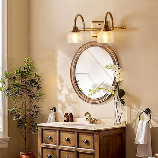 Arisha Applique Murale Bol Vintage, Métal/Verre, Laiton, Salle de Bain