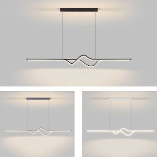 Arisha Suspension Linéaire Minimaliste, Noir/Blanc/Gris, Salon