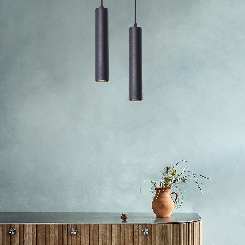 Vostel Suspension Cylindre Moderne. Métal. Noir. Salon-Cielum