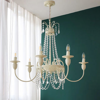 Sliva Lustre Lanterne Retro, Metal/Cristal, Blanc, Salon