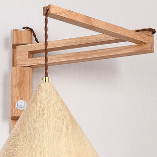 Muto Design Applique Murale Conique Vintage LED Bois Noyer/Bois Chambre