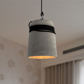 Arisha Luminaires Suspensions Cylindre Industriel Métal/Ciment Gris Chambre/Salon