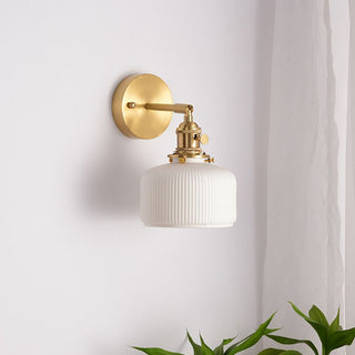 Dominex Applique Murale Géométrique Vintage. Métal/Céramique. Blanc. Chambre-Luire