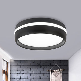 Arisha Plafonnier Rond Moderne, Métal, Noir/Gris, Salon