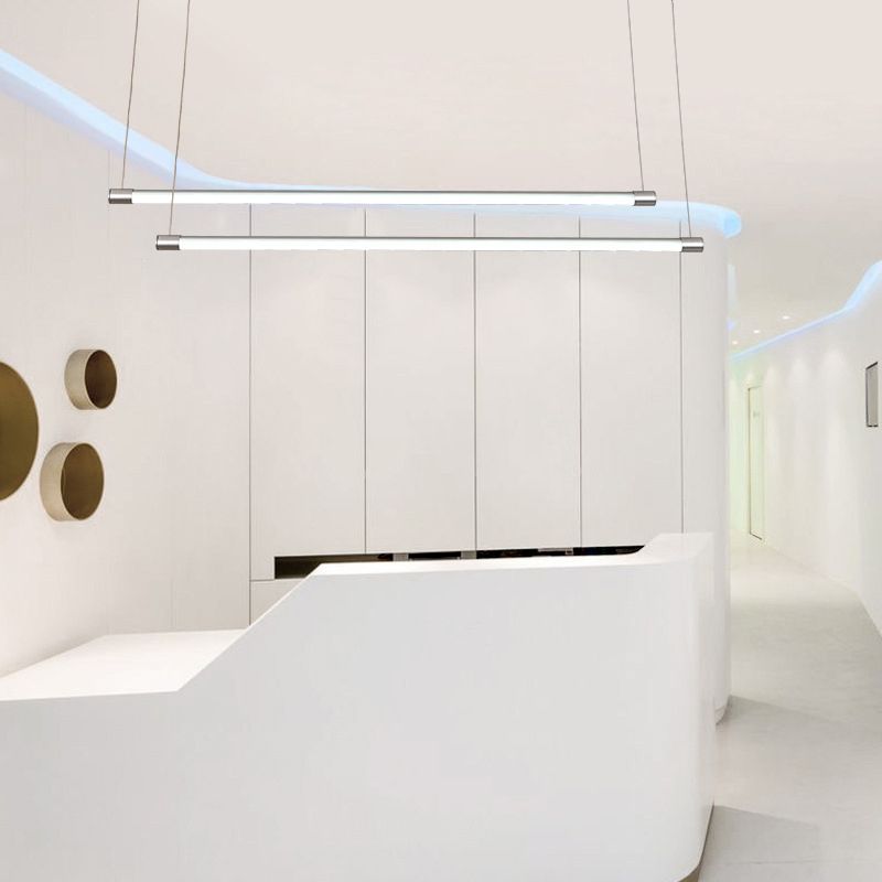 Ray Linéaire LED Suspension Noire Argent Métal Chambre à coucher