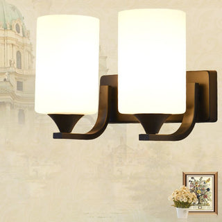 Tiffany Applique Murale Miroir Cylindrique Moderne, Verre/Métal, Noir/Chromé, Salon