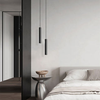 Ray Suspension Cylindre Moderne, Métal, Noir, Salon