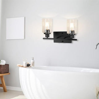 Silva Applique Murale Miroir Cylindrique Moderne, Verre/Métal, Noir/Or/Nickel, Chambre