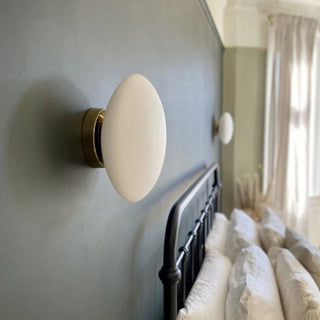 Valentina Applique Murale Globe Minimaliste, Métal/Verre, Blanc, Salle de Bain