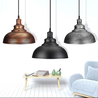 Arisha Rétro Industrielle LED Suspension Noir Blanc Gris Métal Salle à manger