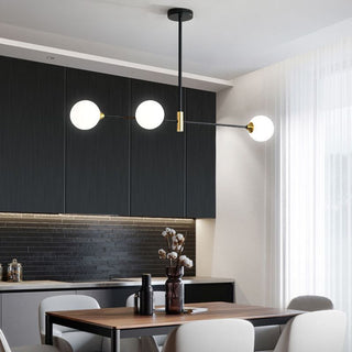 Valentina Suspension Linéaire Minimaliste, Metal/Verre, Blanc, Chambre