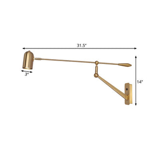 Arisha Applique Murale Orientable Vintage, Métal, Doré, Salon