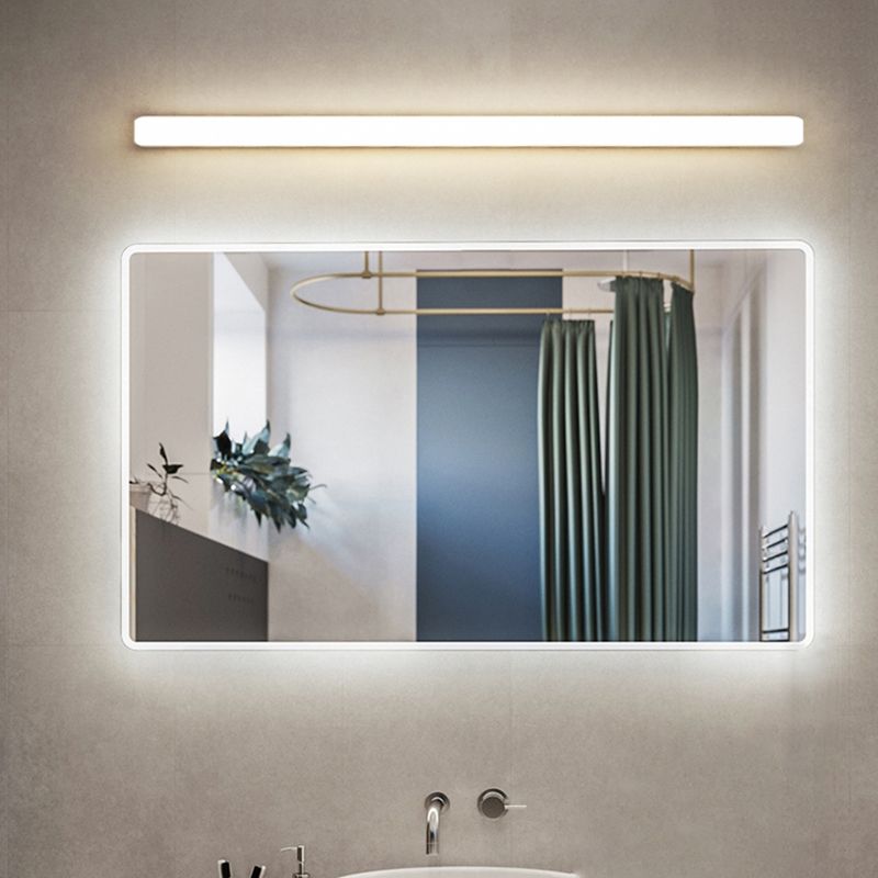 Rominex Applique Murale Miroir Linéaire Simple. Acrylique. Blanc. Salle de Bain-Cielum