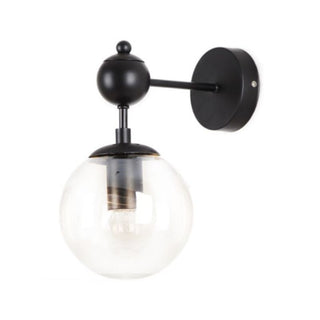 Valentina Applique de Vanité Globe Vintage, Verre/Métal, Noir/Or, Chambre à Coucher