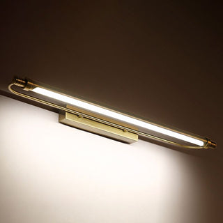 Arisha Applique Murale LED Minimaliste Linéaire, Métal/Acrylique, Or, Salle de Bain