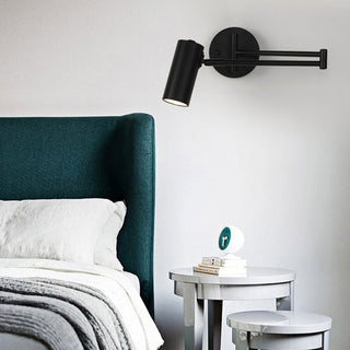 Arisha Applique Murale Effilée Orientable, Métal, Noir/Or, Chambre