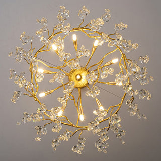 Kristy Lustre Branche Moderne Cristal/Métal Doré Salon