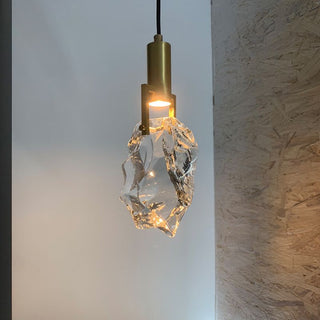 Kristy Suspension Irrégulier Géométrique, Métal/Cristal, Transparent, Chambre