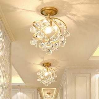 Valentina Design LED Plafonnier Laiton Cristal Salon Chambre à coucher