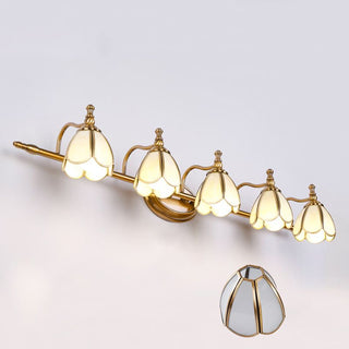 Ray Applique Murale Fleur Vintage, Métal/Verre, Jaune/Blanc