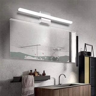 Ray Applique Murale LED Linéaire/Rectangulaire, Métal/Acrylique, Noir/Argent, Salle de Bain