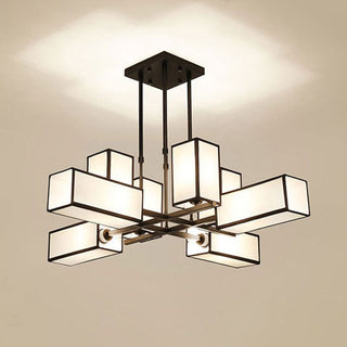 Arisha Lustre Carré Contemporain, Metal/Tissu, Noir/Or, Chambre